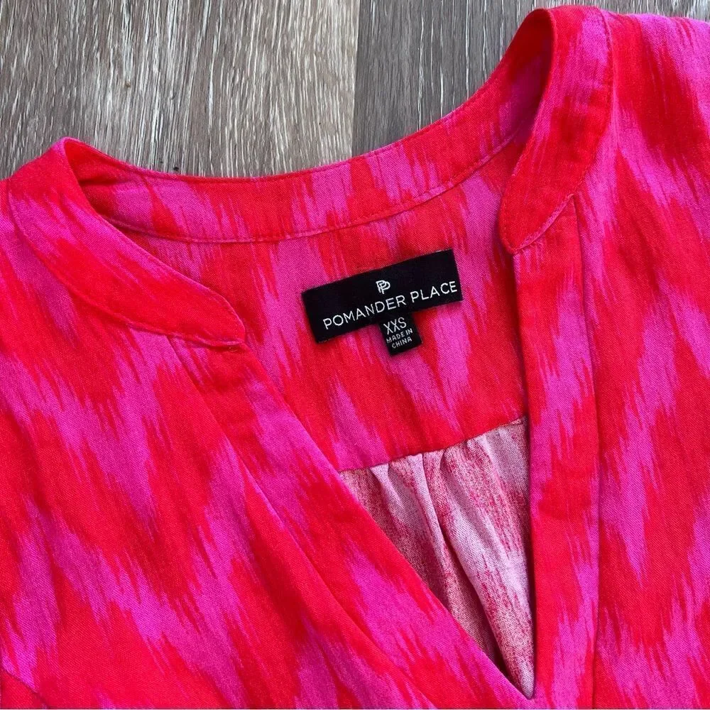 Pomander place Hot Pink Ikat Kenzo Dress Women’s Size xxs‎